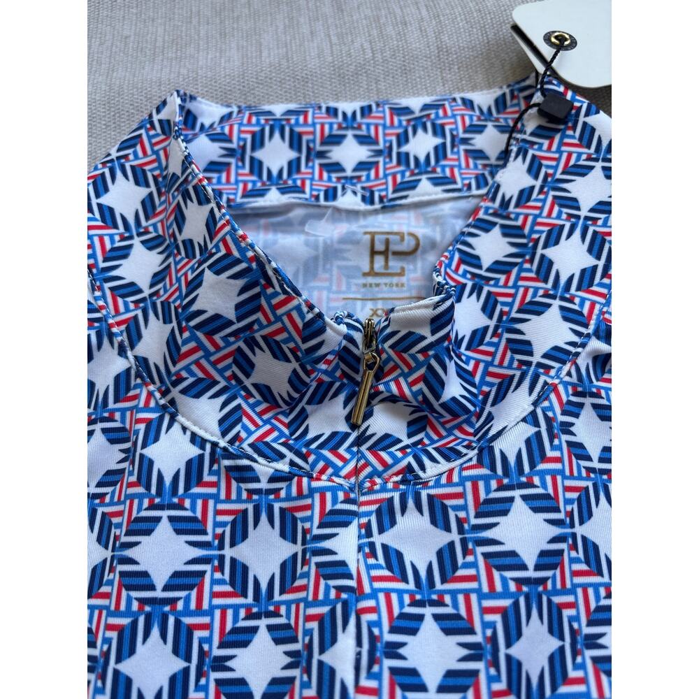 EP New York L/S Tricolor Print Polo Golf Shirt NWT XXL UV50+ Americana - Picture 2 of 6